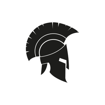 Spartan helmet. Vectot. Flat design.