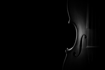 Violin closeup orchestra musical instruments - obrazy, fototapety, plakaty