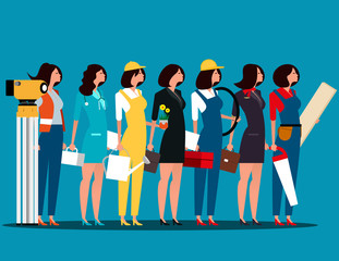 Group of people career characters. Labor day. Concept career character vector illustration.