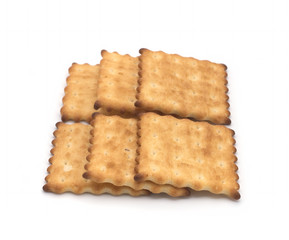 Crackers on a white background