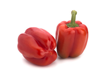 Red sweet pepper on a white background