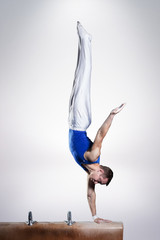 portrait of young man gymnasts