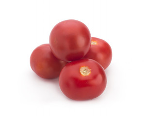 Red tomatoes on a white background