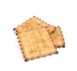 Crackers on a white background