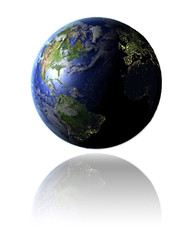 Northern Hemisphere on globe