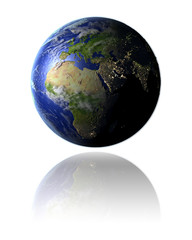 EMEA region on globe