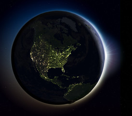North America from space at night