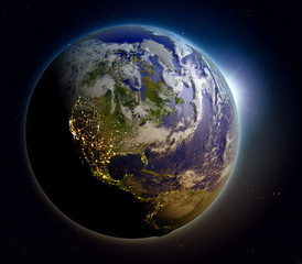 North America at sunrise