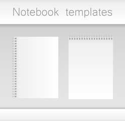 Two notebook temlates on gray background. Illustration Vector