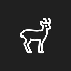 Fototapeta na wymiar Vector Illustration Of Animal Symbol On Reindeer Outline. Premium Quality Isolated Deer Element In Trendy Flat Style.