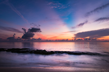 Sunrise, landscape. Okinawa, Japan, Asia.
