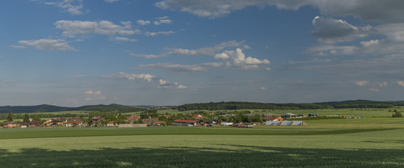 Fototapeta na wymiar Panorama view for Trebetice village