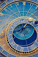Old astronomical clock detail