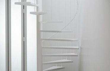 Spiral stair in modern room