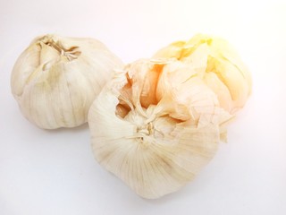garlic isolated on white background