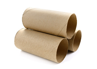 Paper roll of bathroom isolated on white background with clipping path