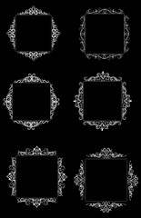 Vintage vector swirl frame set