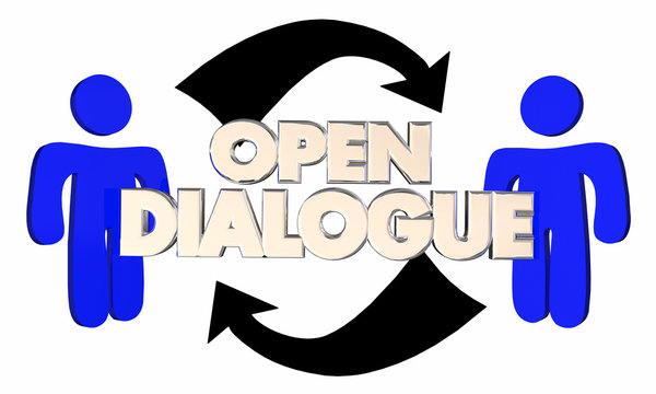 Open Dialogue Two People Arrows Communication 3d Illustration