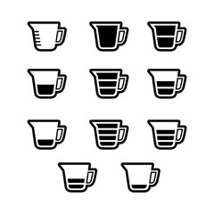 Measuring cup icon set