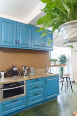 The blue kitchen, interior design