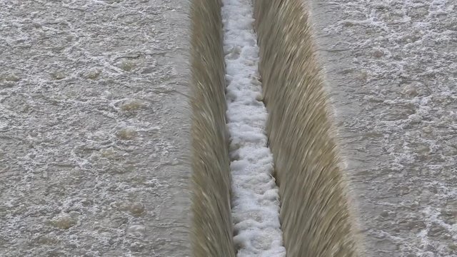 Fast filter backwash operation in a water treatment plant located in Taipei, northern Taiwan. Backwashing process.