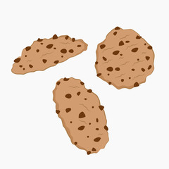 delicious cookies vector in white background