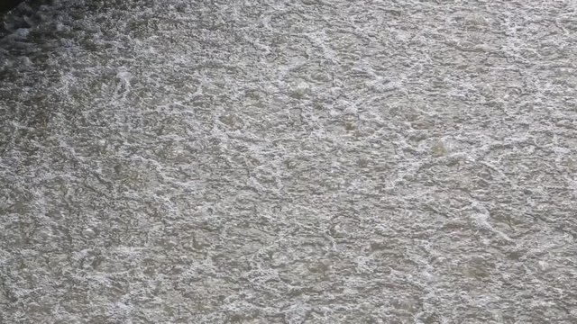Moving water in a fast filter backwash operation. Water treatment plant located in Taipei, northern Taiwan. Backwashing process.