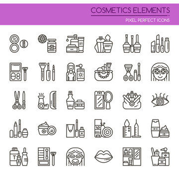 Cosmetic Elements , Thin Line and Pixel Perfect Icons.