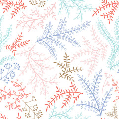 Soft vector seamless pattern with branches