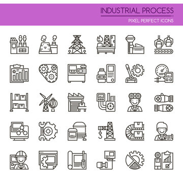 Industrial Process , Thin Line and Pixel Perfect Icons.