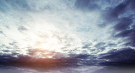 Dramatic rainy sky and dark clouds