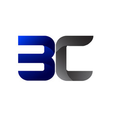 Modern Simple Initial Logo Vector Blue Grey BC