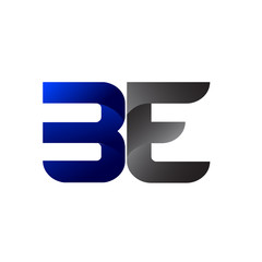 Modern Simple Initial Logo Vector Blue Grey BE