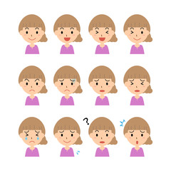 女性　表情　セット