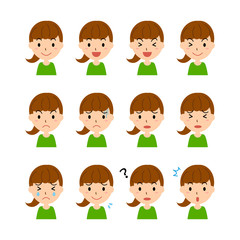 女性　表情　セット