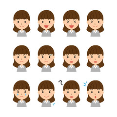 女性　表情　セット