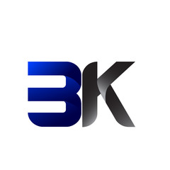 Modern Simple Initial Logo Vector Blue Grey BK