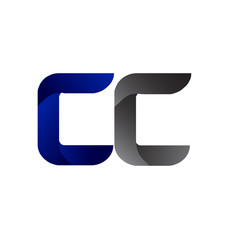 Modern Simple Initial Logo Vector Blue Grey CC