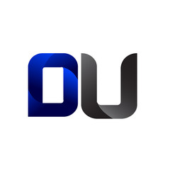 Modern Simple Initial Logo Vector Blue Grey DU