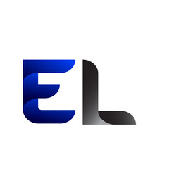 Modern Simple Initial Logo Vector Blue Grey EL