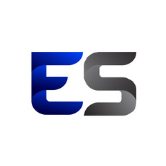Modern Simple Initial Logo Vector Blue Grey ES
