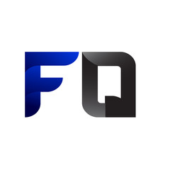 Modern Simple Initial Logo Vector Blue Grey FQ