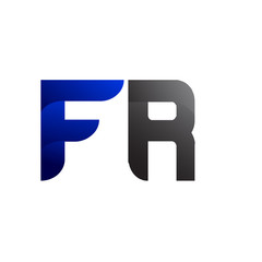 Modern Simple Initial Logo Vector Blue Grey FR