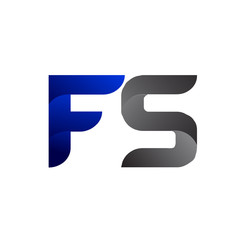 Modern Simple Initial Logo Vector Blue Grey FS