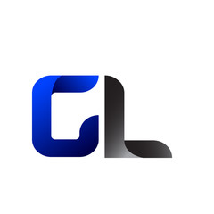 Modern Simple Initial Logo Vector Blue Grey GL