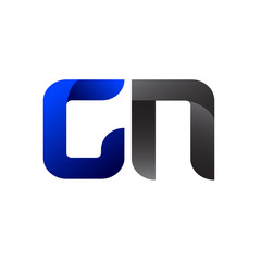 Modern Simple Initial Logo Vector Blue Grey GN