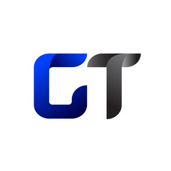 Modern Simple Initial Logo Vector Blue Grey GT