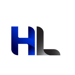 Modern Simple Initial Logo Vector Blue Grey HL