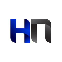 Obraz premium Modern Simple Initial Logo Vector Blue Grey HN