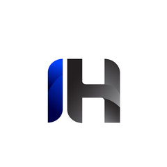 Modern Simple Initial Logo Vector Blue Grey IH
